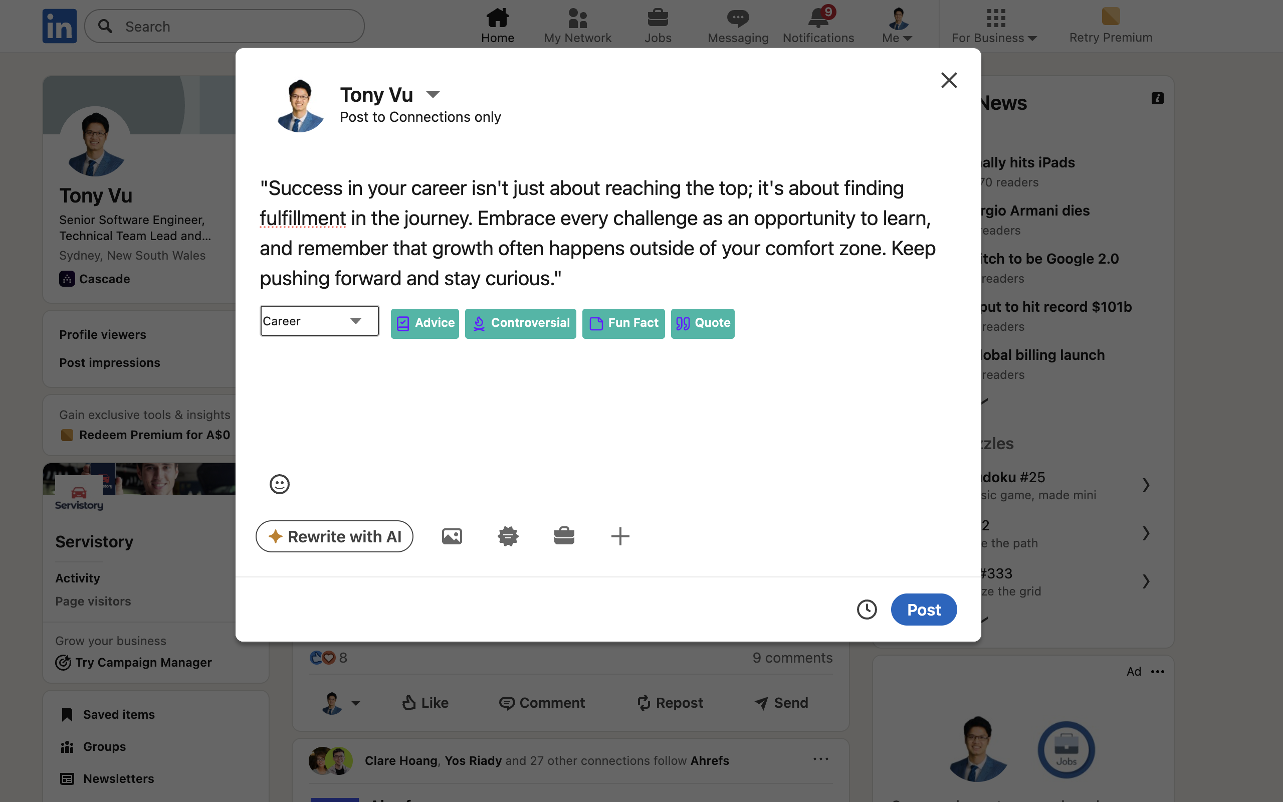 Grow your LinkedIn professional network with VibeReply