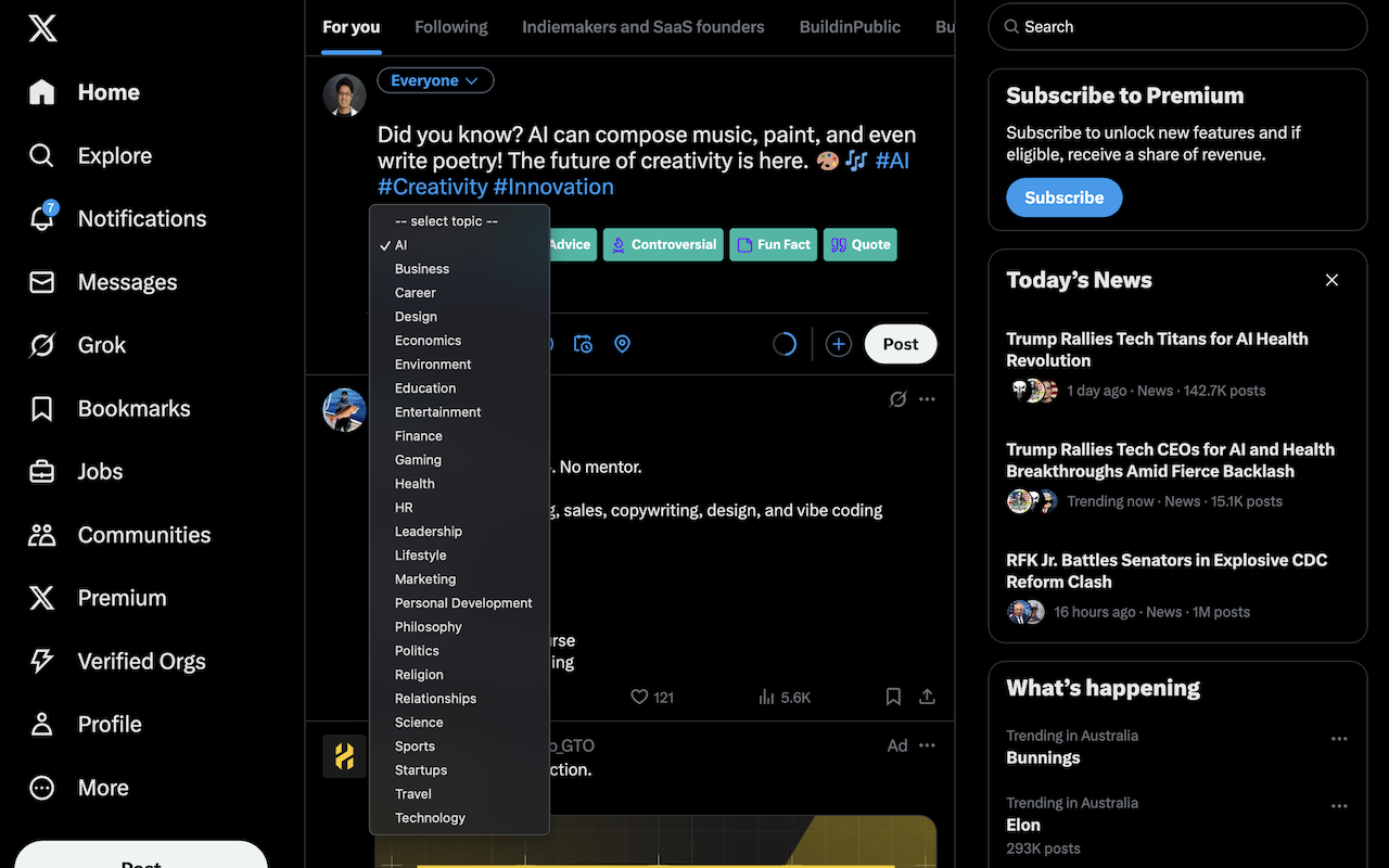 Grow your followers on Twitter/X with VibeReply